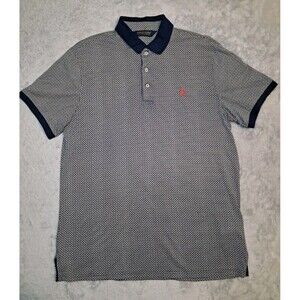 Polo Golf Ralph Lauren Polo Shirt Mens Large Geometric Pattern Blue Pro Fit